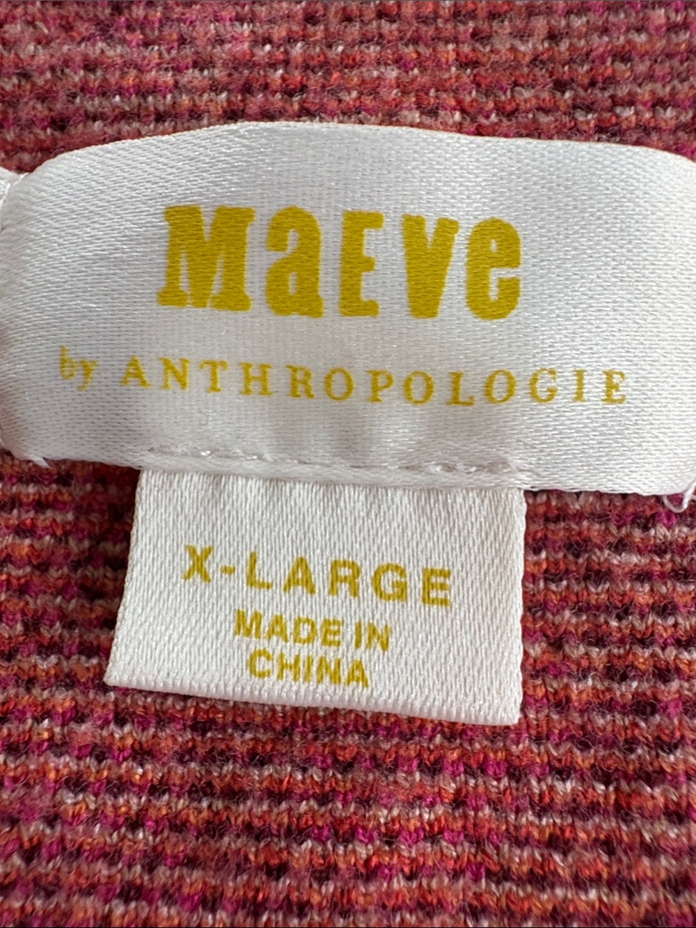 Anthropologie Maeve Vera Jacquard Retro Geometric Sweater Vest XL Orange / Pink - Picture 5 of 7